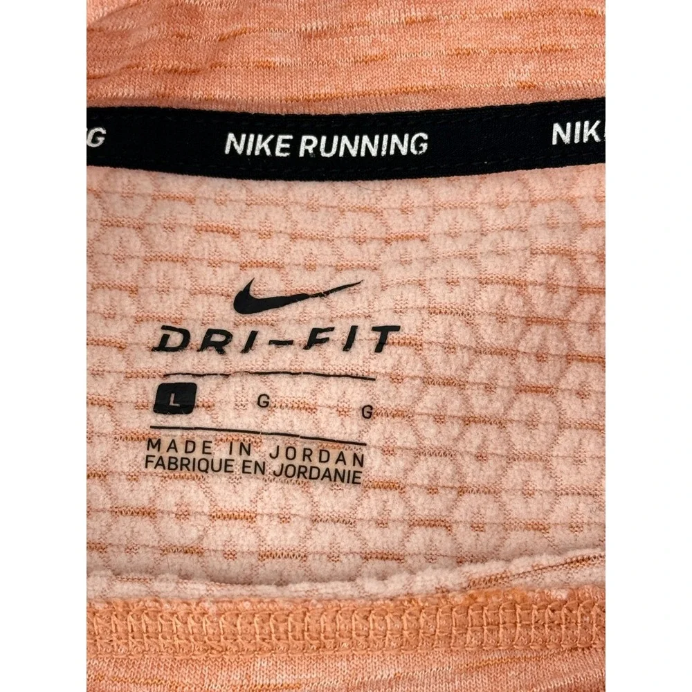 Nike Running Dri Fit Pullover Womens Large Peach Athletic Sweatshirt Workout Top